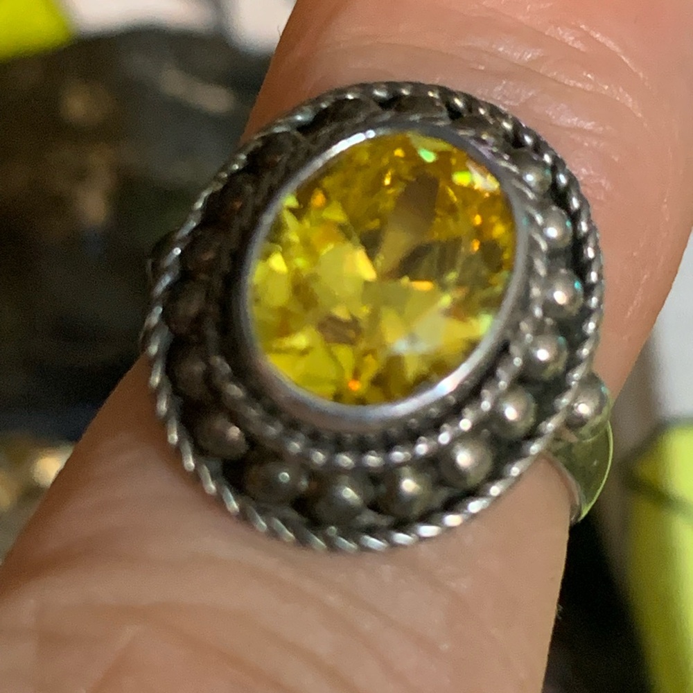 Sterling silver artisanal citrine ring size - Picture 7 of 9